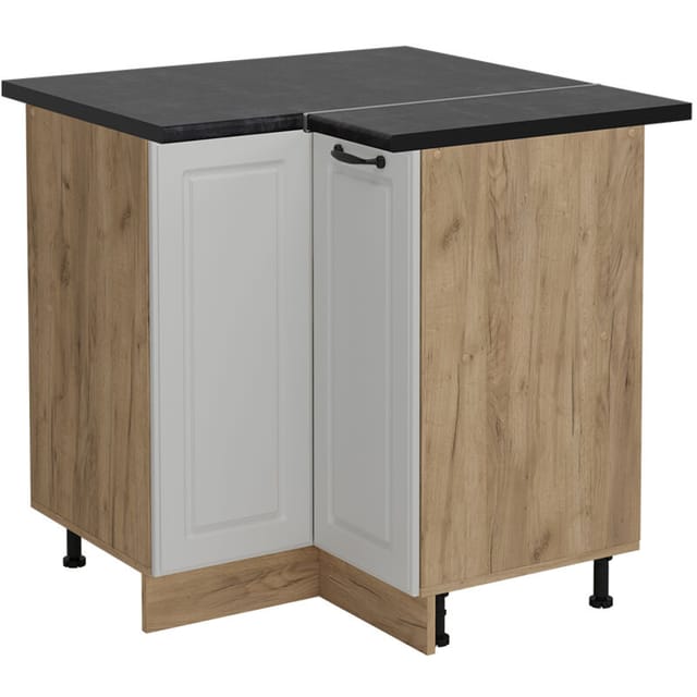 Vicco - Eckunterschrank R-line, Weiß Landhaus, 75.6 Cm , Ap Anthrazit