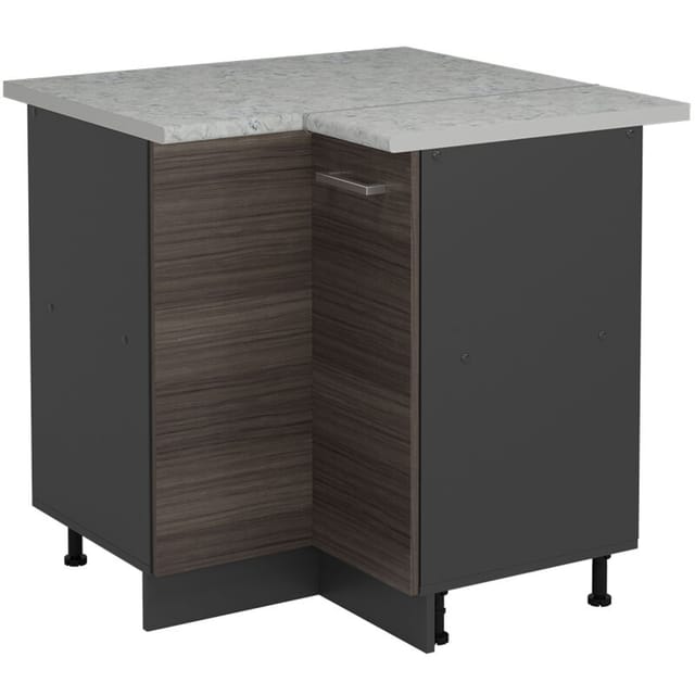 Vicco - Eckunterschrank R-line, Edelgrau, 75.6 Cm Ap Marmor