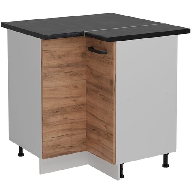 Vicco - Eckunterschrank R-line, Goldkraft Eiche, 75.6 Cm Ap Anthrazit