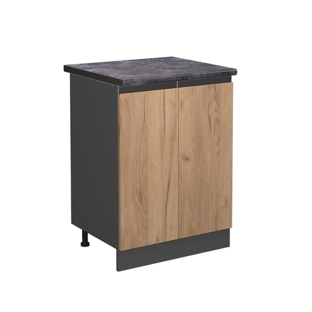 Vicco - Küchenunterschrank R-line, Goldkraft Eiche, 60 Cm , Ap Anthrazit