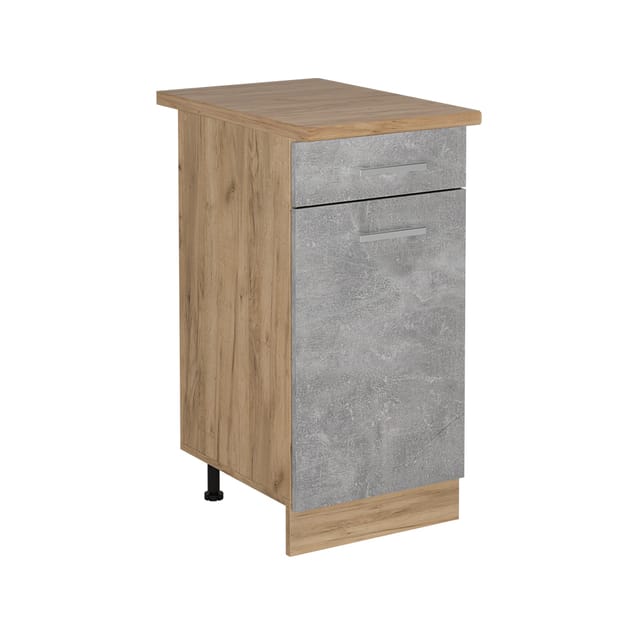 Vicco - Küchenunterschrank R-line, Beton, 40 Cm , Ap Eiche