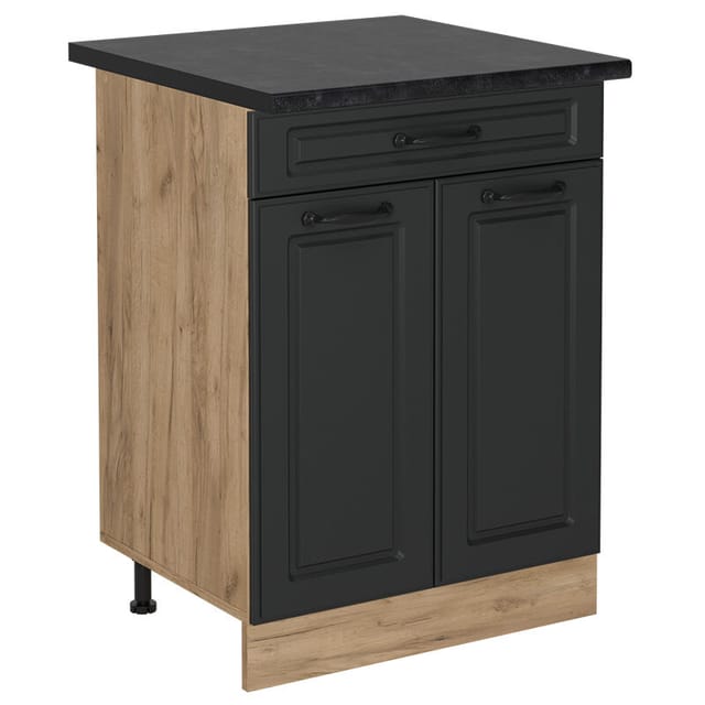 Küchenunterschrank R-line, Anthrazit Landhaus, 60 Cm Mit Schublade, Ap Anthrazit Vicco
