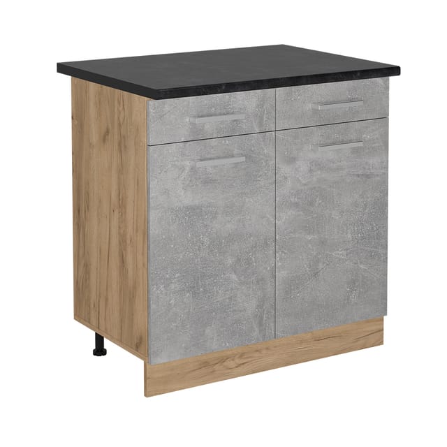 Vicco - Küchenunterschrank R-line, Beton, 80 Cm , Ap Anthrazit