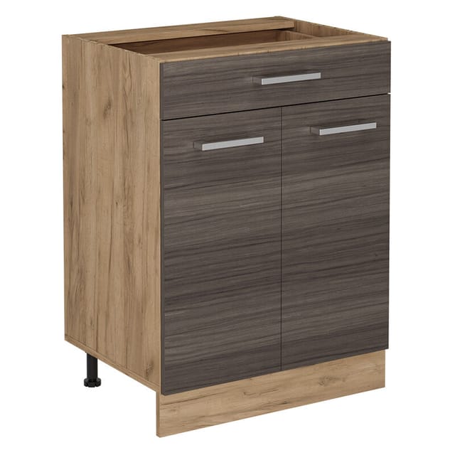 Küchenunterschrank R-line, Edelgrau, 60 Cm Mit Schublade, Ohne Arbeitsplatte Vicco