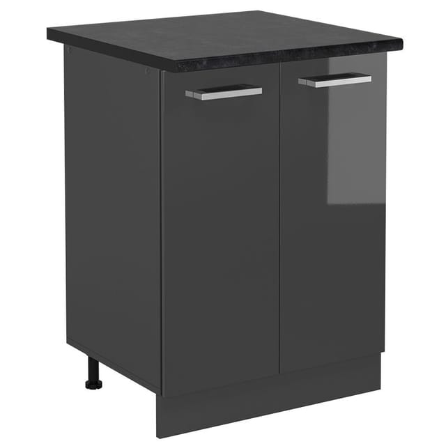 Vicco - Küchenunterschrank R-line, Anthrazit Hochglanz, 60 Cm , Ap Anthrazit
