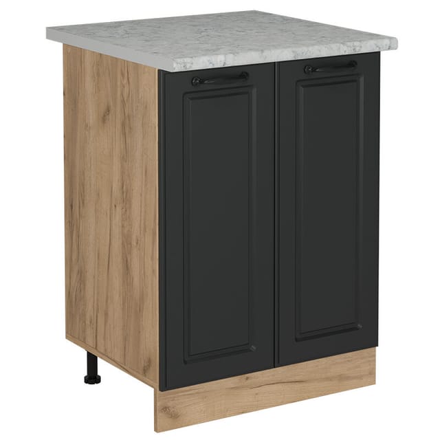 Vicco - Küchenunterschrank R-line, Anthrazit Landhaus, 60 Cm Ap Marmor