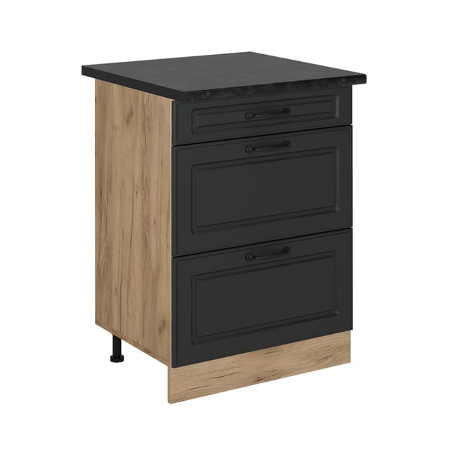 Vicco - Küchenunterschrank R-line, Beton, 60 Cm Mit Schubladen, Ap Anthrazit