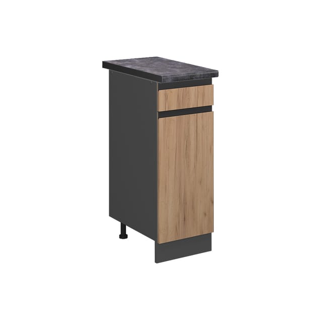 Küchenunterschrank R-line, Goldkraft Eiche, 30 Cm , Ap Anthrazit Vicco