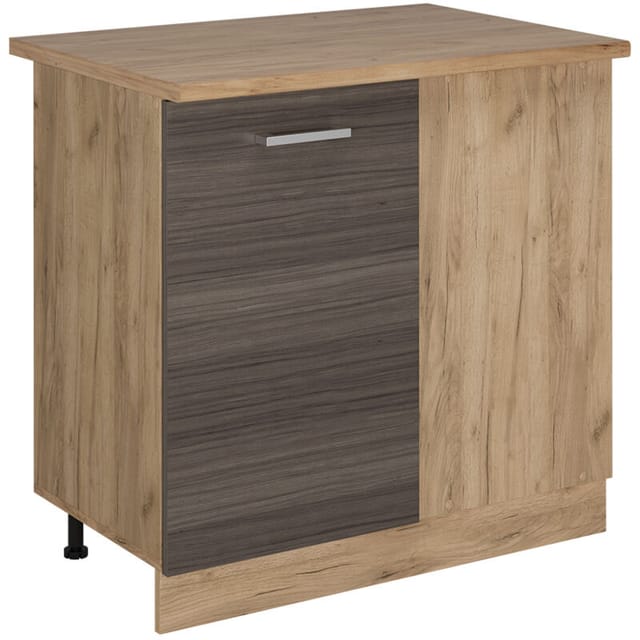 Vicco - Eckunterschrank R-line, Edelgrau, 86 Cm , Ap Eiche