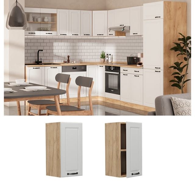 Hängeschrank R-line, Weiß Landhaus, 30 Cm Vicco