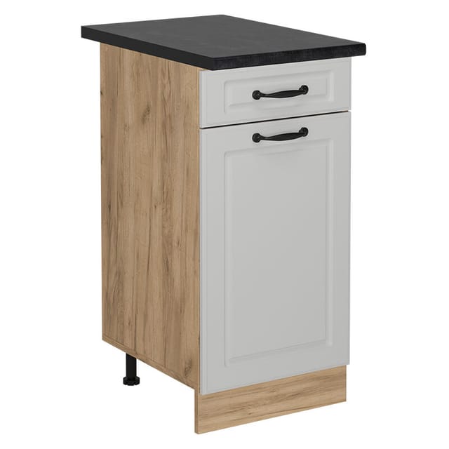 Vicco - Küchenunterschrank R-line, Weiß Landhaus, 40 Cm , Ap Anthrazit