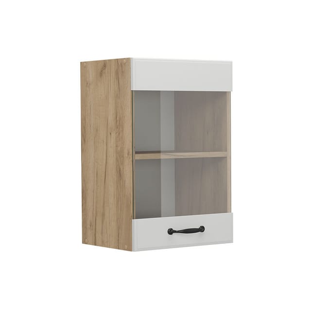 Vicco - Küchenglashängeschrank R-line, Weiß Landhaus, 40 Cm
