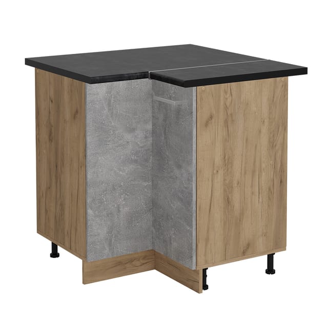 Vicco - Eckunterschrank R-line, Beton, 75.6 Cm , Ap Anthrazit