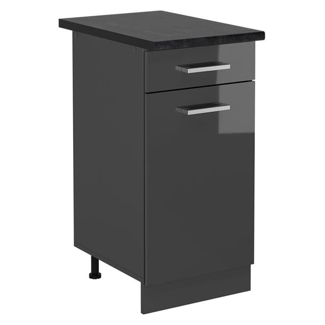 Vicco - Küchenunterschrank R-line, Anthrazit Hochglanz, 40 Cm , Ap Anthrazit