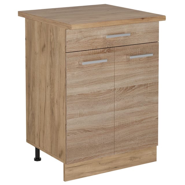 Vicco - Küchenunterschrank R-line, Sonoma, 60 Cm Mit Schublade, Ap Eiche