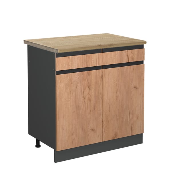 Vicco - Küchenunterschrank R-line, Goldkraft Eiche, 80 Cm , Ap Eiche
