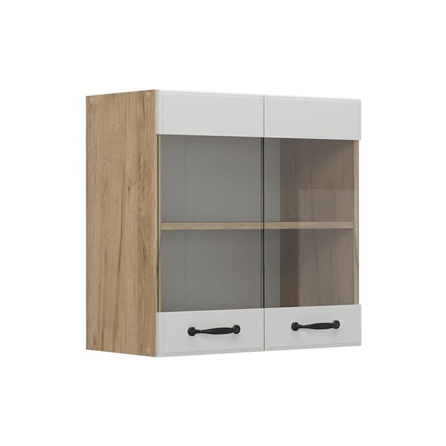 Vicco - Küchenglashängeschrank R-line, Weiß Landhaus, 60 Cm