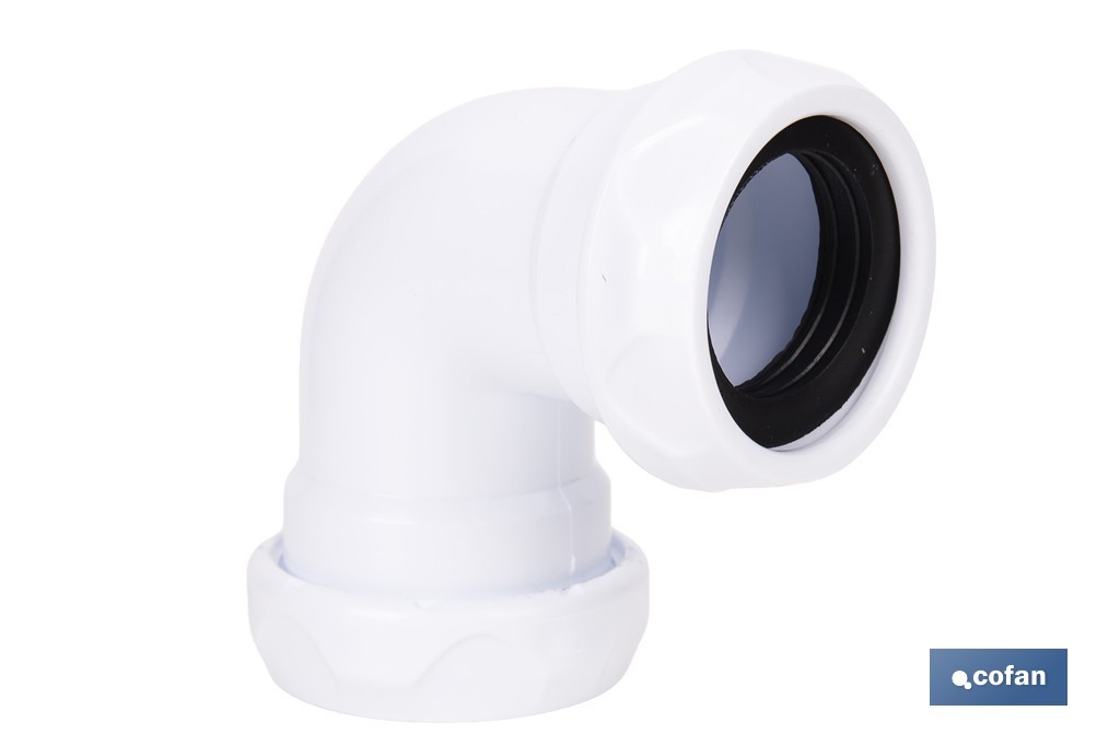 Gekrümmter Rohrverbindungsstück Mit Doppelter Gewindeverbindung Ø32-40 Mm Polypropylen
