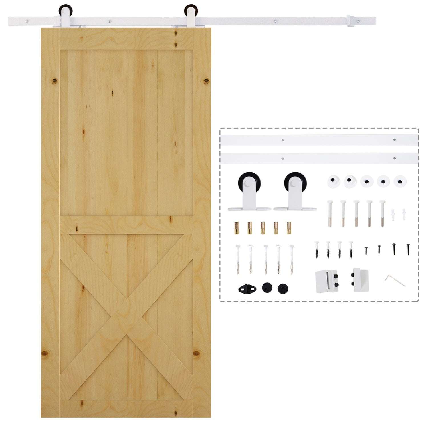 Sliding Door System 183 Cm, Carbon Steel, Complete Set