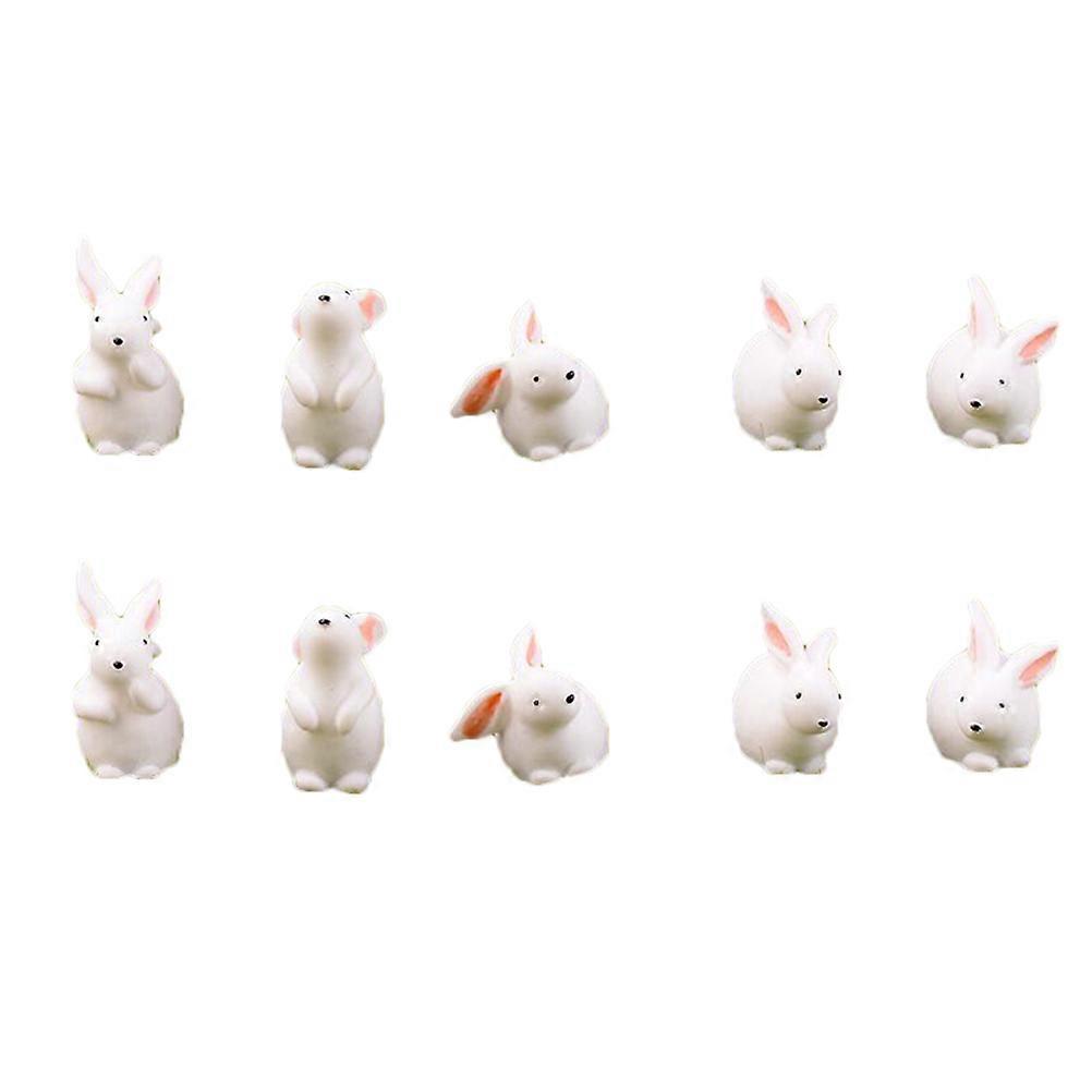12-teiliges Deko-set Mit Mini-kaninchenfiguren Aus Kunstharz-m