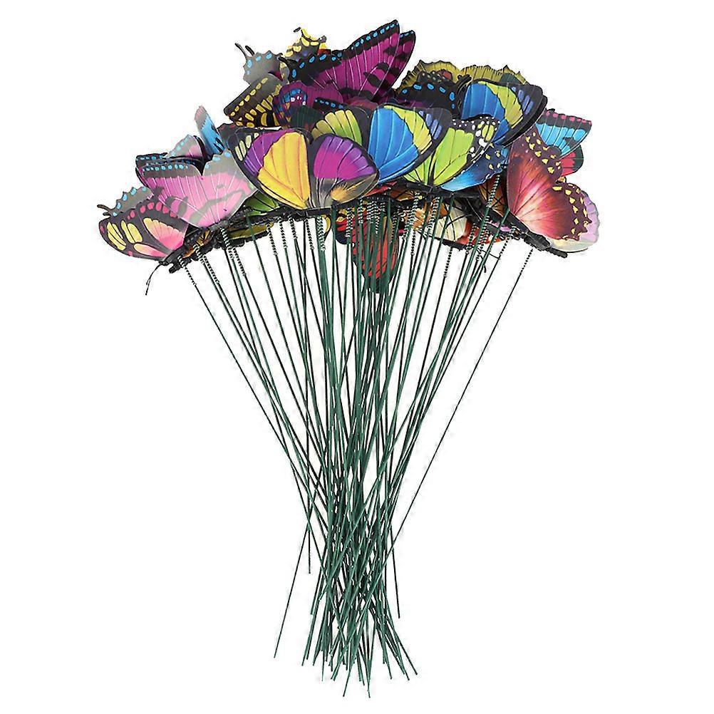 25 Stück Pflanzstäbe Für Den Außenbereich Mit Schmetterlingsmotiven, Libellen- Und Kolibri-motiven-7cm-random Color