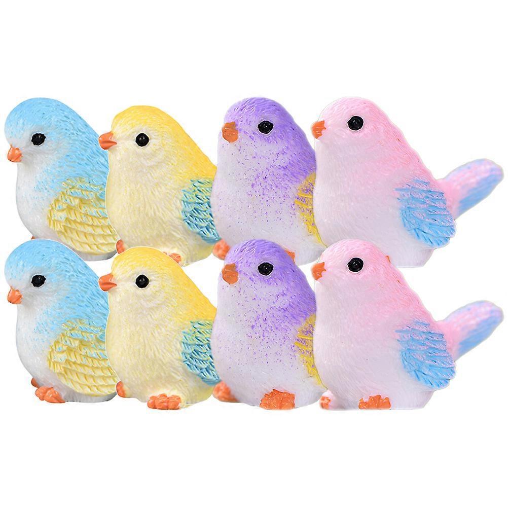 8-teiliges Set Multifunktionaler Vogelfiguren, Miniaturvögel Für Die Gartengestaltung, Minifiguren Für Den Schreibtisch-2.8x2.5cm