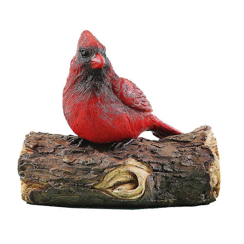 Stück Gartenbaum-vogelornament Aus Kunstharz, Roter Vogel, Handgefertigter Baumaufhänger Für Den Außenbereich-12.5x11.5cm