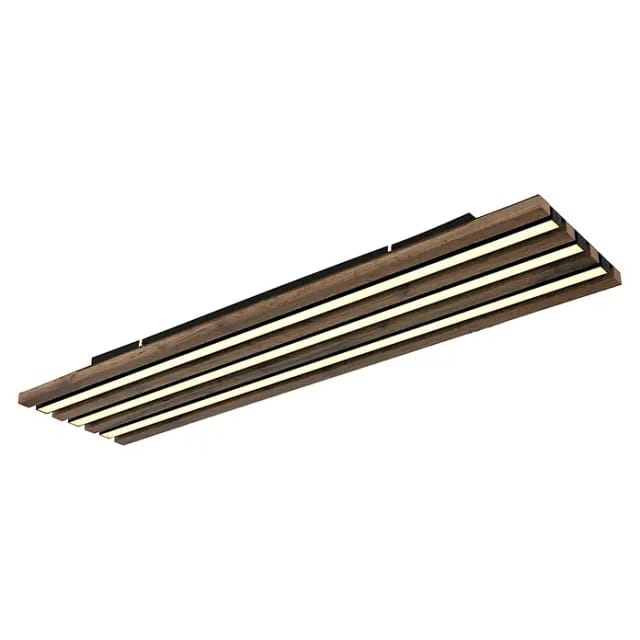 Deckenlampe Deckenleuchte Holzleuchte Wohnzimmerlampe Braun Led L 80 Cm