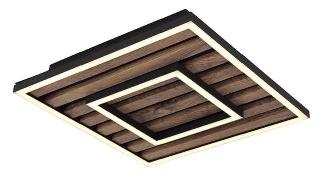 Globo - Deckenlampe Deckenleuchte Panel Holzlampe Wohnzimmerlampe 2 Stufen Led L 30 Cm