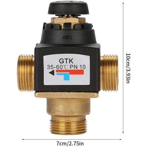 Royaluxe-economiseurs D'Eau, Thermostatic Valve, Vanne Solaire 3/4, Vanne En Laiton Vanne Mitigeur Thermostatique, 3 Voies Dn20 Filetage Mâle Mitigeur Thermostatique En Laiton Pour Chauffe-eau Solaire