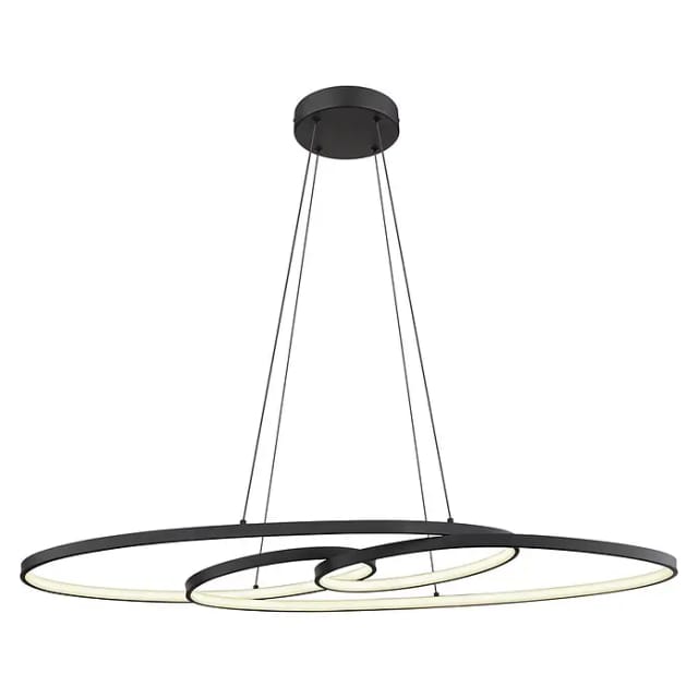 Led Pendelleuchte Schwarz Hängelampe Alu Designleuchte Cct Wohnzimmerlampe Memory, 39w 1880lm Warm-kaltweiß, Lxbxh 100x36x120 Cm