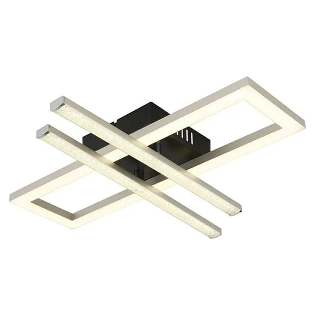 Globo Lighting - Deckenleuchte Kristallleuchte Designlampe Led Schwenkbar Opal Schwarz Eckig