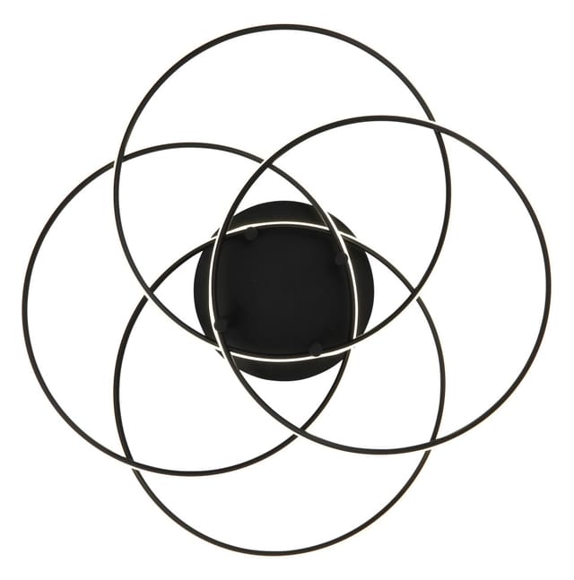Globo Lighting - Deckenleuchte Deckenlampe Schlafzimmerleuchte Alu Ringe Verstellbar Schwarz Led