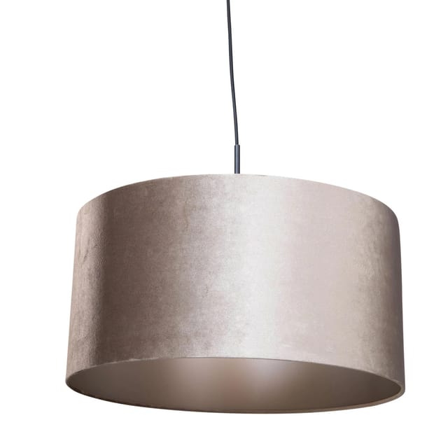 Pendelleuchte Schwarz Mit Samtschirm Taupe 50cm - Combi 1