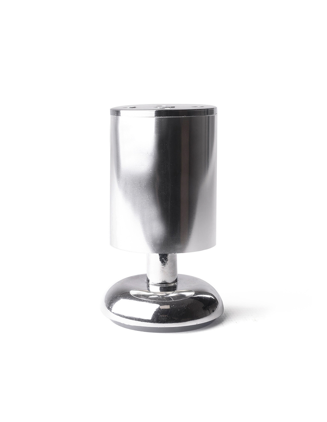 Pied De Meuble Rond Réglable Aluminium, Réglable, Chrome Brillant - Rei