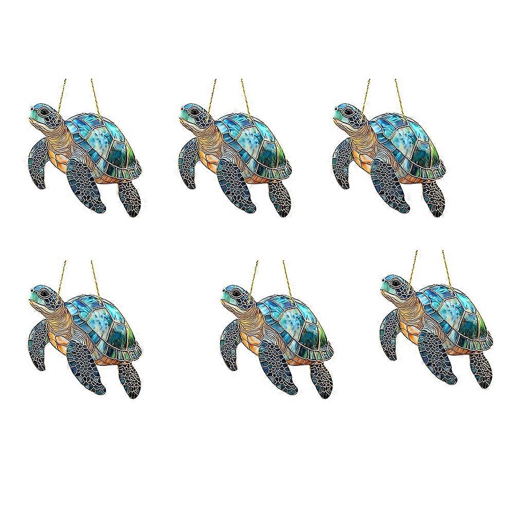 Set Mit 6 Glücksschildkröten-sonnenfängern Zum Aufhängen An Fenstern, Für Den Innen- Und Außenbereich.