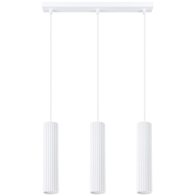 Licht-erlebnisse - Pendelleuchte Aluminium Gu10 H: Max. 98 Cm Weiß 3-flammig Länglich Modern Hängeleuchte