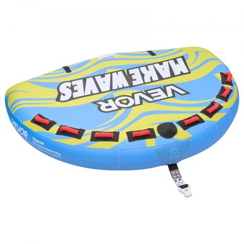 Towable Tube Für Boote, Wassersport-schleppreifen Für 4 Personen, Bis 308 Kg Tragfähigkeit, Mit Flossen, Nylonhülle, Gepolsterten Griffen Und Sicherheitsventil, Für Seen, Flüsse Und Meere, Blau