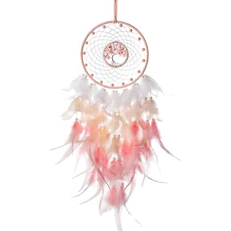Traumfänger, Rosa, Makramee, Kristalle, Metallringe, Uv-beständig, Für Draußen, Kinder, Auto, Hochzeitsgeschenk, Boho-stil, Diy, Rosa Dekoration, Kinderzimmer, Wohnzimmer