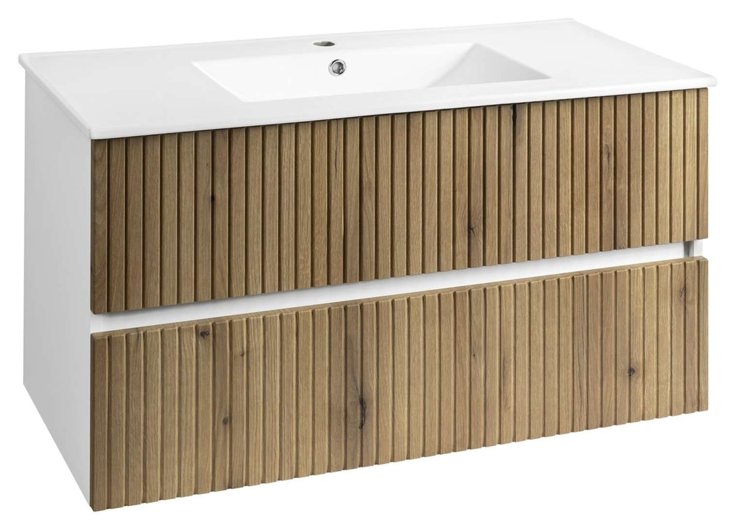 Aqualine Paneda - Waschbeckenunterschrank 100x55x45 Cm, Eiche Emporio Pn310