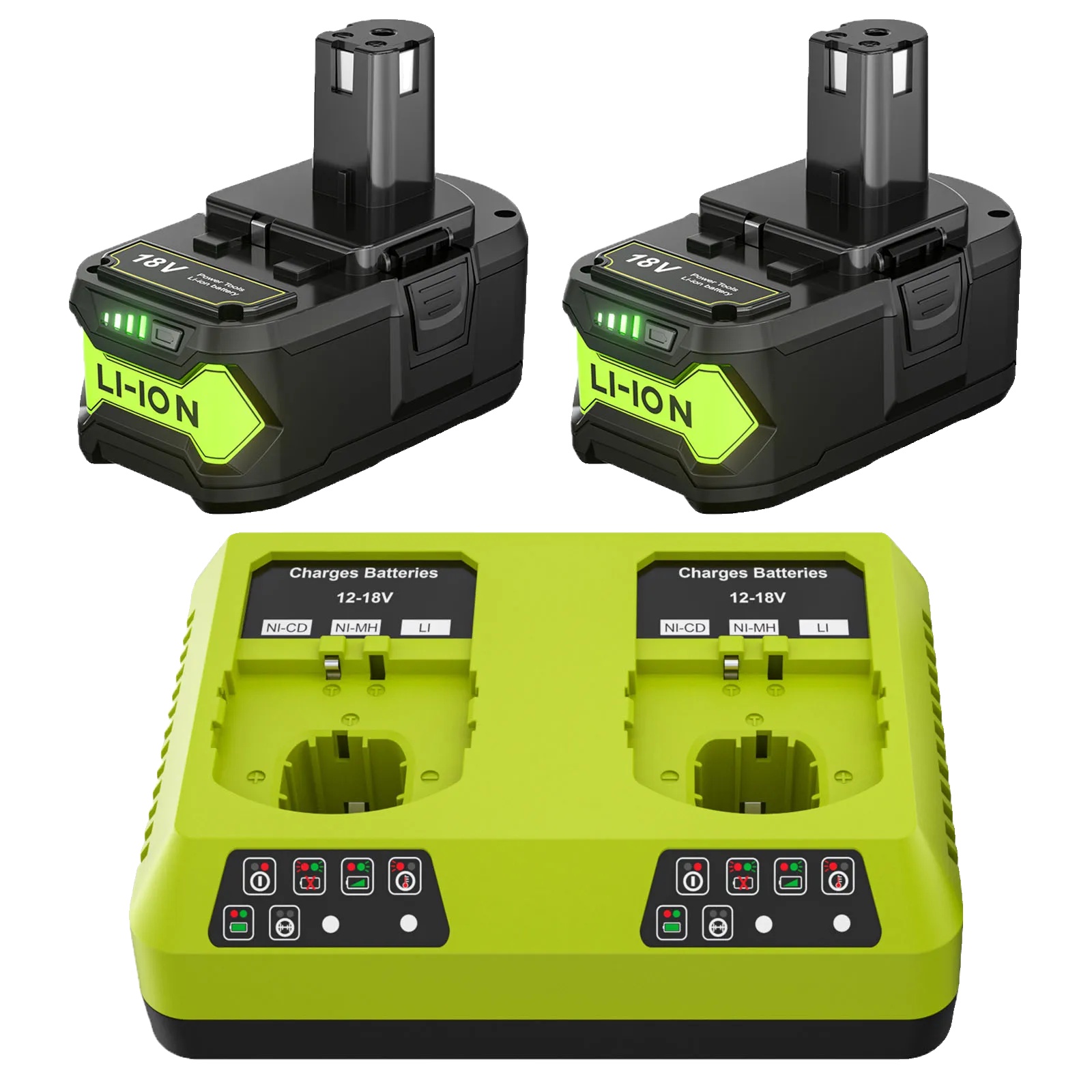 Ersatzbatterie, 6000mah Kapazität, Li-ion Typ, Kompatibel Mit Ryobi, 2stk 1 Ladegerät