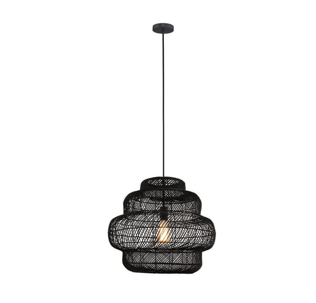Home Deluxe - Hängeleuchte Aus Rattan Sia - Schwarz Hängeleuchte, Rattan, Schwarze Hängeleuchte