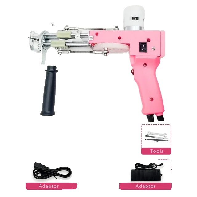 Tufting-pistole, Schnitt- Und Schlingenflor-funktionalität, Hohe Stichgeschwindigkeit, Rosa 2-in-1