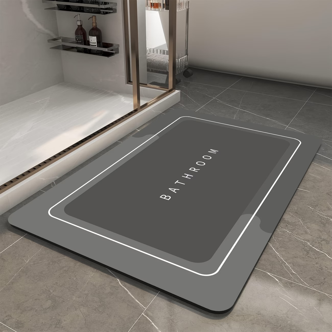 Hochwertiger Badteppich Aus Kieselgur – Saugstark, Rutschfest, Schmutzabweisend Und Maschinenwaschbar – 40 X 60 Cm – Ideal Für Badezimmer, Dusche Und Wc-lsw