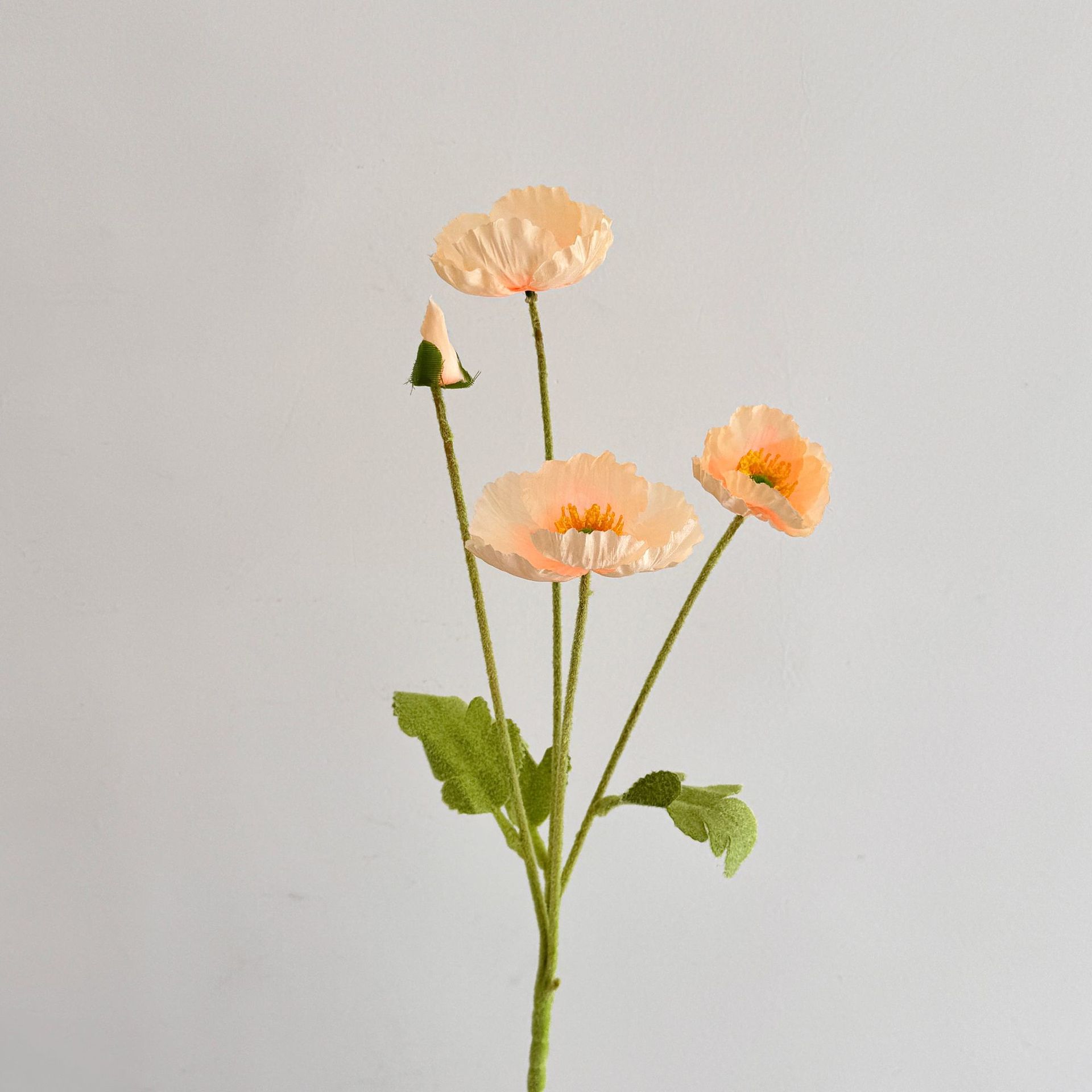 Realistische Seidenkunstblumen – Champagnerfarbene Watte-mohnblumen, Elegante Dekoration Für Hochzeit, Innenraum Und Events, 10er-set