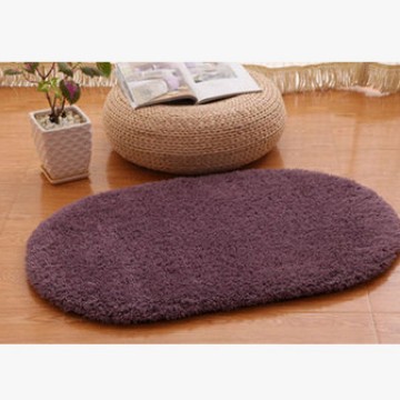 Ovales Badteppich Aus Natürlicher Schafwolle, Rutschfest Und Saugfähig – Fußmatte Für Badezimmer (grau Violett, 50 X 80 Cm)-lsw