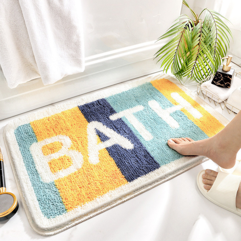 Rutschfester Und Saugfähiger Badematten – Schmutzabweisende, Maschinenwaschbare Eingangsmatte Aus Weichem Kunstfell Für Badezimmer, Eingang Oder Schlafzimmer (60 X 90 Cm, Buntes Muster)-lsw