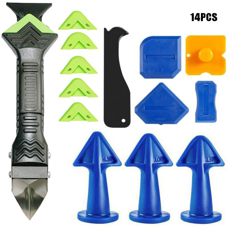 6-in-1 Dichtungs-werkzeugset, Silikonfugen-schaber, Fugenglätter Mit Aufsätzen Und Rakel, Multifunktionales Set Für Bad Und Küche-lsw