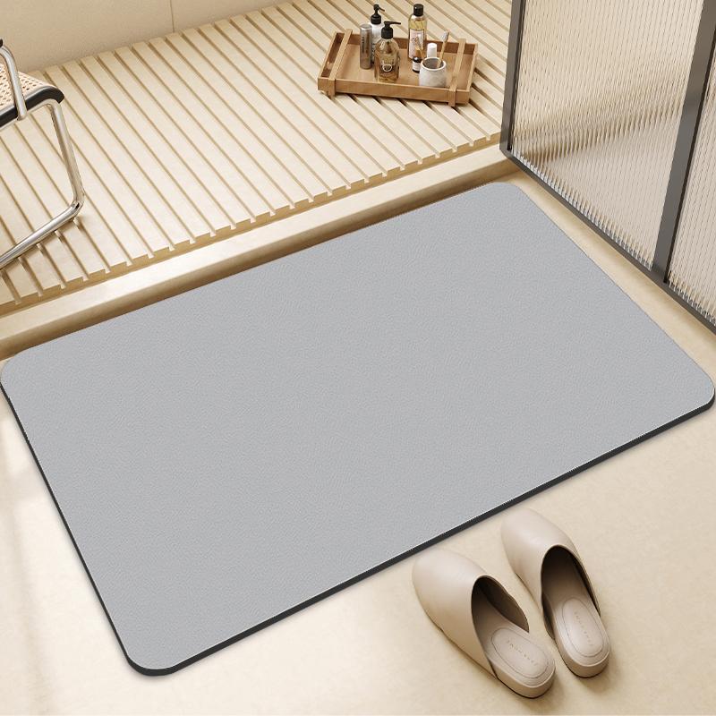 Rutschfeste Badematte Aus Kieselgur – Schnell Absorbierende Und Schnell Trocknende Matte Für Badezimmer, Eingang Oder Dusche (50 X 80 Cm, Grau, Minimalistisches Design)-lsw