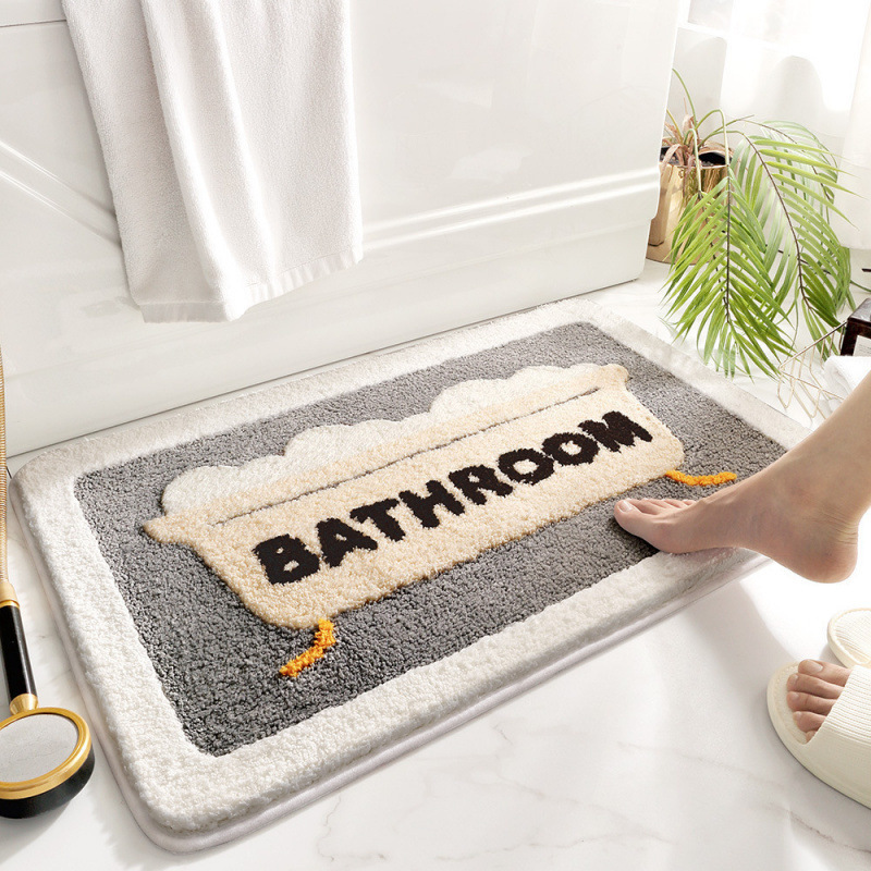 Rutschfester Badteppich 50 X 80 Cm – Weicher Kunstpelz-badematte, Maschinenwaschbar, Badewannen-motiv, Ideal Für Fliesen- Oder Nassböden-lsw